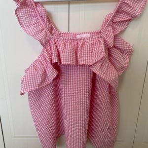 Pink Lily Pink Gingham Blouse